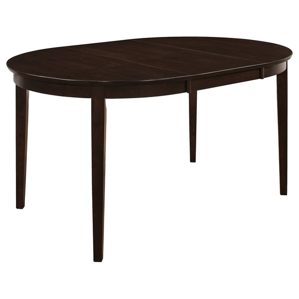 Coaster Gabriel Oval 60 Inch Extension Leaf Dining Table Cappuccino
