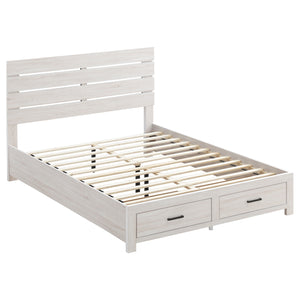 Coaster Brantford Wood Queen Storage Panel Bed Coastal White