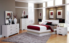 Coaster Jessica 4-Piece King Led Bedroom Set Cream White