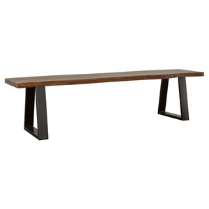 Coaster Ditman Live Edge Wood Dining Bench Grey Sheesham