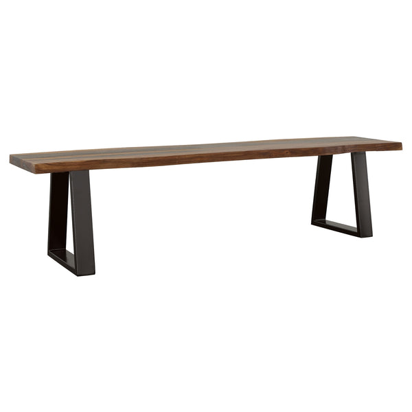 Coaster Ditman Live Edge Wood Dining Bench Grey Sheesham