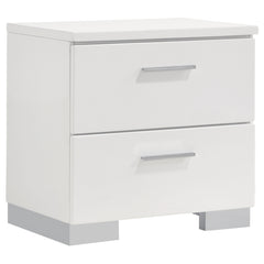 Coaster Felicity 5-Piece Queen Bedroom Set in White High Gloss