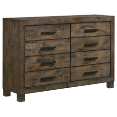 Coaster Woodmont 8-Drawer Dresser Rustic Golden Brown