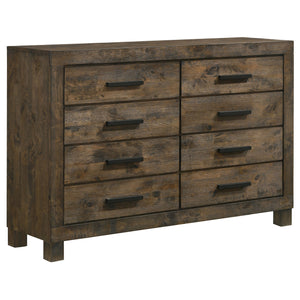 Coaster Woodmont 8-Drawer Dresser Rustic Golden Brown