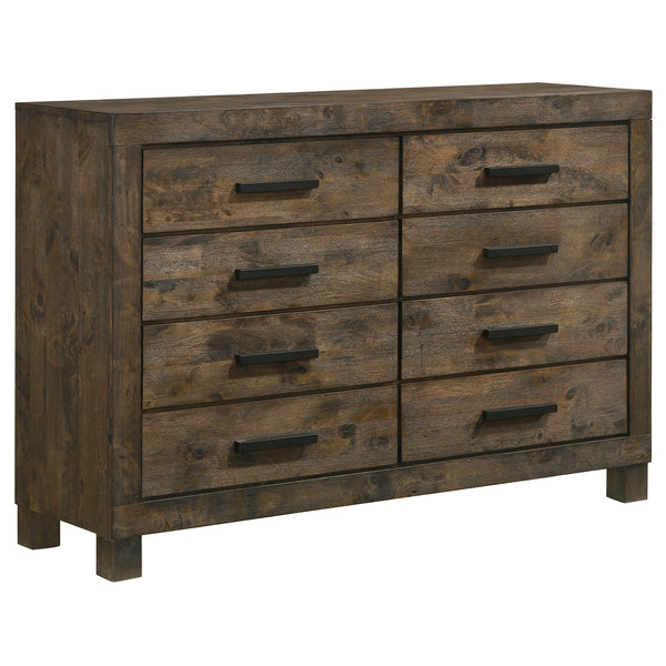 Coaster Woodmont 8-Drawer Dresser Rustic Golden Brown