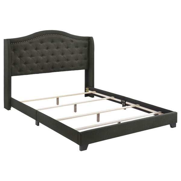 Coaster Sonoma Upholstered Queen Wingback Bed Grey