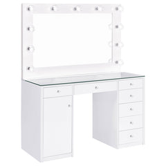 Coaster Acena 7-Drawer Vanity Set with Lighting White High Gloss