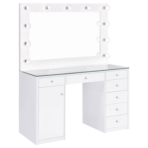 Coaster Acena 7-Drawer Vanity Set with Lighting White High Gloss
