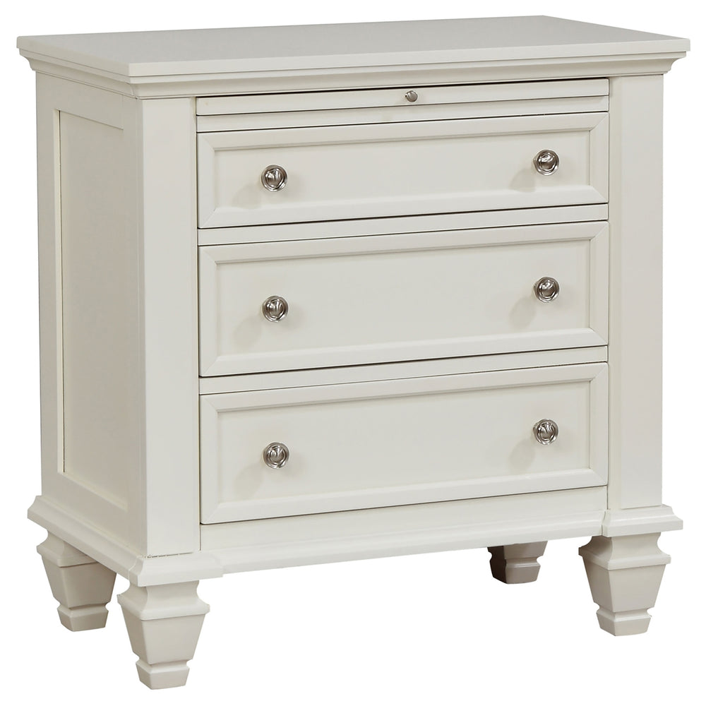 Coaster Sandy Beach 3-Drawer Nightstand Cream White