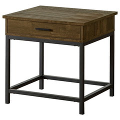 Coaster Byers 1-Drawer Square Engineered Wood End Table Brown Oak
