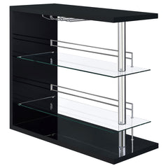 Coaster Prescott Rectangular Home Wine Table Black High Gloss