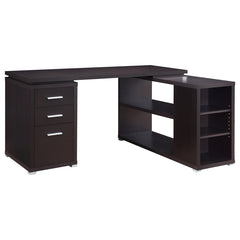 Coaster Yvette 60 Inch 3-Drawer L-Shape Computer Desk Cappuccino