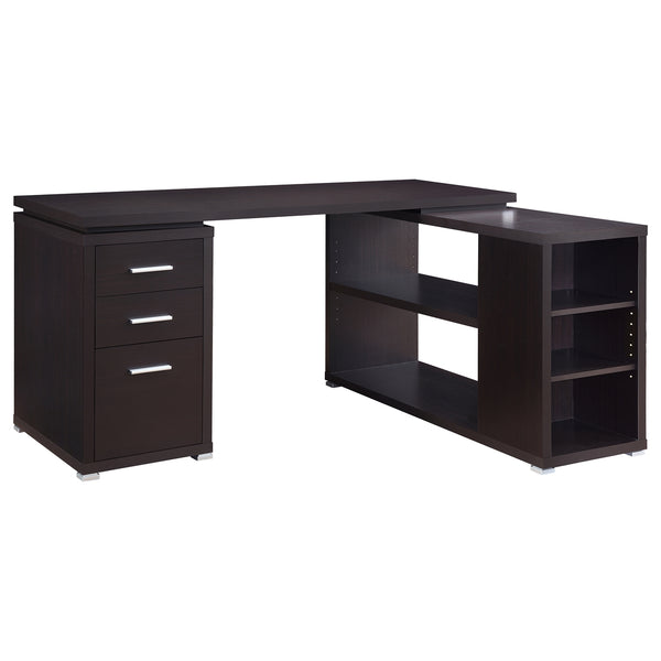 Coaster Yvette 60 Inch 3-Drawer L-Shape Computer Desk Cappuccino