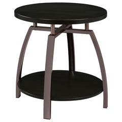 Coaster Dacre Round Engineered Wood Top Side End Table Dark Grey
