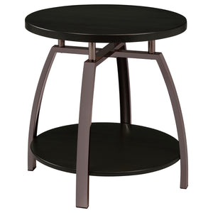 Coaster Dacre Round Engineered Wood Top Side End Table Dark Grey