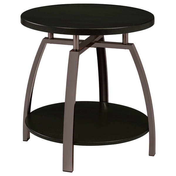 Coaster Dacre Round Engineered Wood Top Side End Table Dark Grey