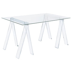 Coaster Amaturo 59 Inch Glass Top Acrylic Writing Desk Clear