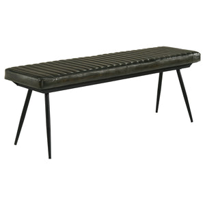Coaster Misty Leather Upholstered Dining Bench Antique Espresso