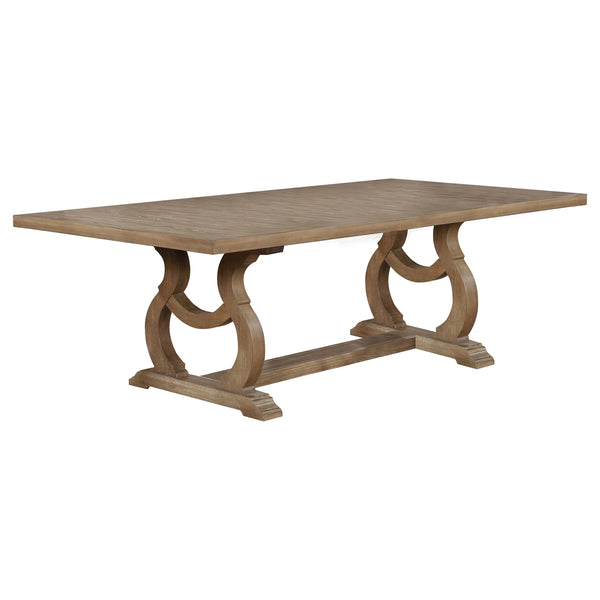 Coaster Brockway 104 Inch Extension Leaf Dining Table Barley Brown