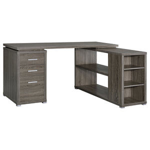 Coaster Yvette 60 Inch 3-Drawer L-Shape Computer Desk Weathered Grey
