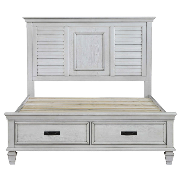 Coaster Franco 5-Piece King Storage Bedroom Set Distressed White