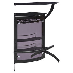 Coaster Dallas 2-Shelf Curved Freestanding Home Bar Cabinet Black