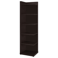 Coaster Alder 71 Inch 6-Shelf Corner Bookcase Cappuccino