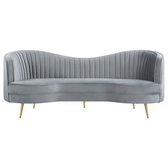 Coaster Sophia 2-Piece Upholstered Channel Tufted Sofa Set Grey