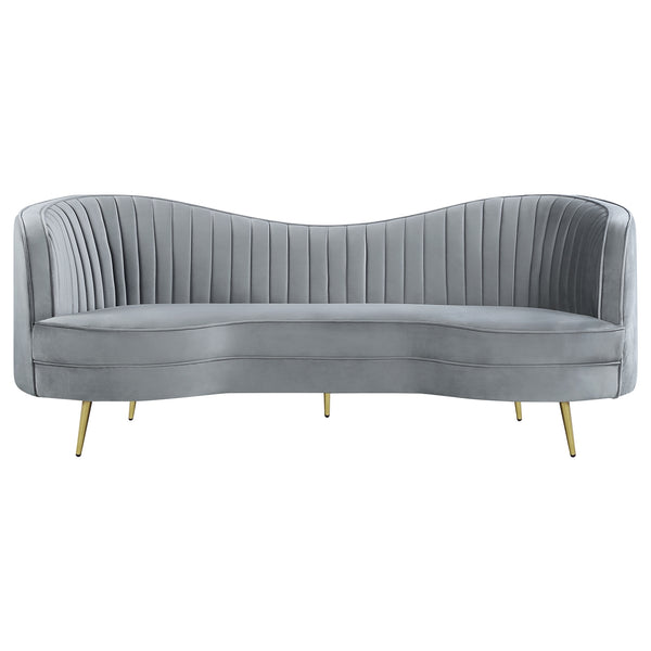 Coaster Sophia 2-Piece Upholstered Channel Tufted Sofa Set Grey