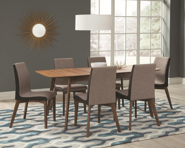 Coaster Redbridge 5-Piece Rectangular Dining Set Natural Walnut