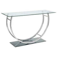 Coaster Danville U-Shaped Glass Top Entryway Console Table Chrome