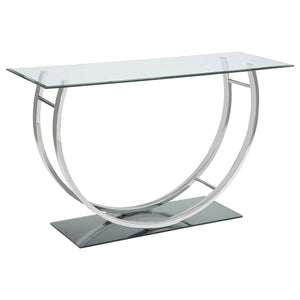 Coaster Danville U-Shaped Glass Top Entryway Console Table Chrome