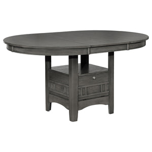Coaster Lavon Oval 60 Inch Extension Leaf Dining Table Medium Grey