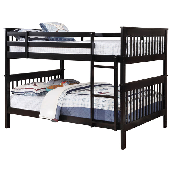 Coaster Chapman Wood Full Over Full Bunk Bed Black
