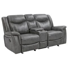 Coaster Conrad Upholstered Padded Arm Glider Loveseat Grey