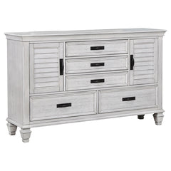 Coaster Franco 5-Drawer Dresser Distressed White