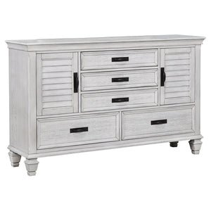 Coaster Franco 5-Drawer Dresser Distressed White