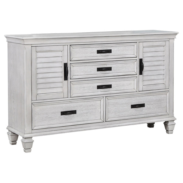Coaster Franco 5-Drawer Dresser Distressed White