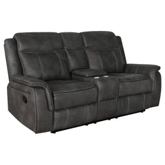 Coaster Lawrence 2-Piece Upholstered Reclining Sofa Set Charcoal