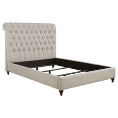 Coaster Devon Upholstered King Panel Bed Beige