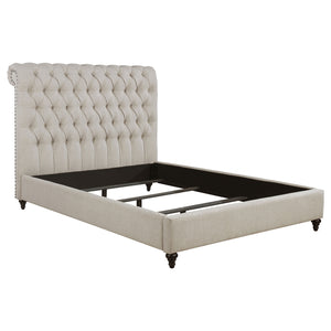 Coaster Devon Upholstered King Panel Bed Beige
