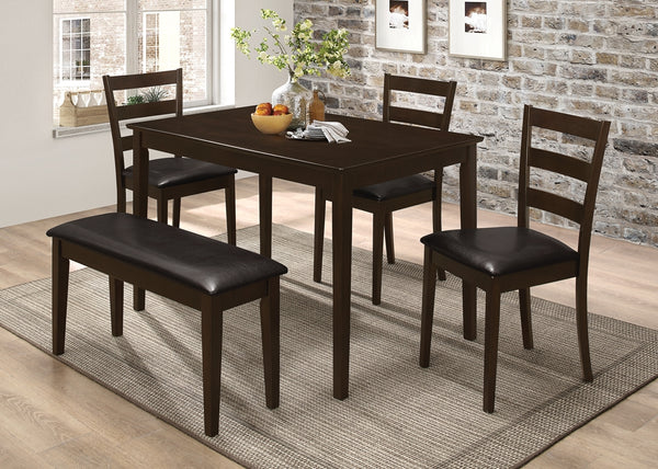 Coaster Guillen 5-Piece Rectangular Dining Table Set Cappuccino