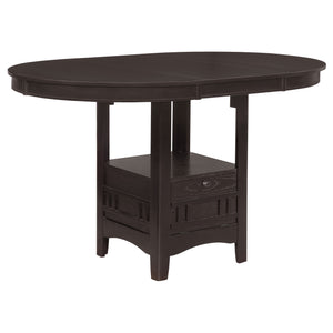 Coaster Lavon Oval 60 Inch Extension Counter Dining Table Espresso
