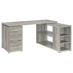 Coaster Yvette 60 Inch 3-Drawer L-Shape Computer Desk Grey Driftwood
