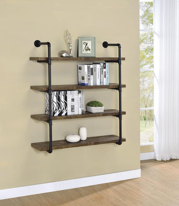 Coaster 40 Inch Wall Shelf Rustic Oak