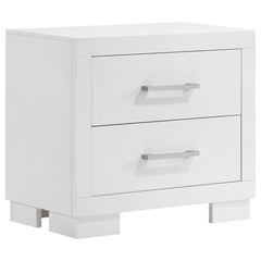 Coaster Jessica 2-Drawer Nightstand Cream White