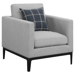 Coaster Apperson Upholstered Track Arm Accent Chair Light Grey