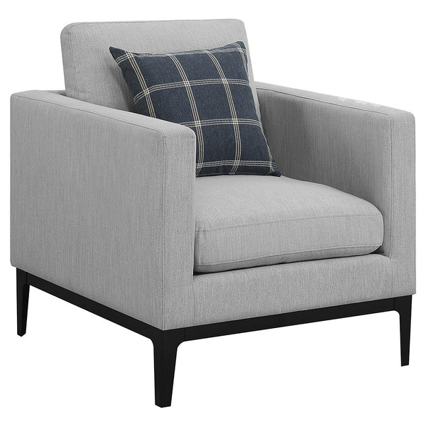 Coaster Apperson Upholstered Track Arm Accent Chair Light Grey