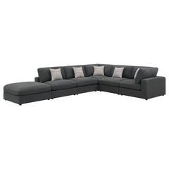 Coaster Serene 6-Piece Upholstered Modular Sectional Sofa Charcoal