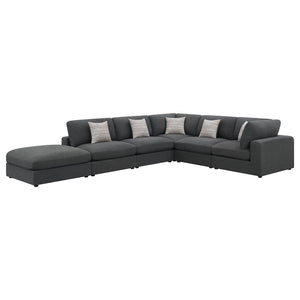 Coaster Serene 6-Piece Upholstered Modular Sectional Sofa Charcoal